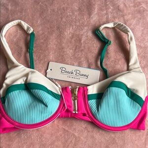 Beach Bunny Pink and Aqua Bra